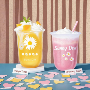 12/14/16/20oz logotipo impreso personalizado desechable claro PLA en forma de U jugo té de burbujas café helado vasos de plástico con tapas de cúpula - Product Image 4