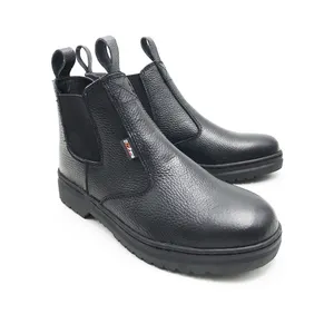 וודלנד נעלי בטיחות להחליק על תעשייתי עבודה אלסטי בטיחות מגפי גברים קצר עור botas דה seguridad