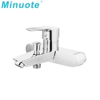 Robinet de baignoire de luxe mural en laiton, mitigeur eau chaude et froide pour douche