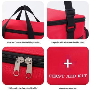Sac à bandoulière léger en tissu Oxford rouge avec poignée droite pour trousse de secours, camping, randonnée et prévention des épidémies - Product Image 4