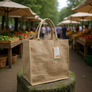 Borsa Multiuso in Juta Ilan 19x32x36 Cm, Shopper Riutilizzabile Ecologica in Tessuto di Tela - Product Image 3