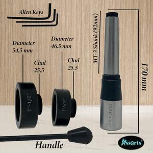 Porte-mèches de tournage ASSORTS MT3, accessoire pour tour, plusieurs tailles de mèches 13/16\" 1-1/2\", acier à outils allié, compact pour taraudage - Product Image 4