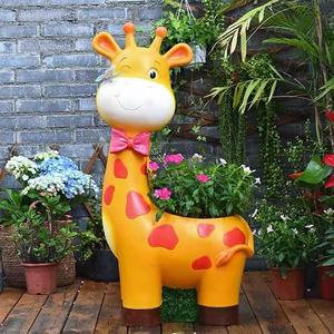 กระถางต้นไม้รูปยีราฟการ์ตูนสำหรับตกแต่งสวนกลางแจ้ง ขนาด 68x24x18 ซม. จากโรงงานโดยตรง เหมาะสำหรับตกแต่งสวนวิลล่าและภูมิทัศน์ - Product Image 1