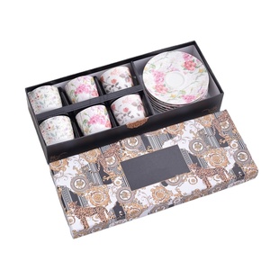 Juego de Taza y Platillo de Café Turco Estilo Europeo, Caja de Regalo, Diseño Retro de Lujo Ligero, Taza y Platillo para Té de la Tarde - Product Image 2