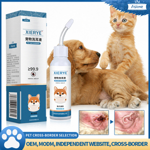 Gocce auricolari per animali domestici senza alcol da 120 ml con estratto di caprifoglio, detergente auricolare naturale <span class=keywords><strong>a</strong></span> base di piante per cani e gatti, sollievo da cerume e prurito - Product Image 1