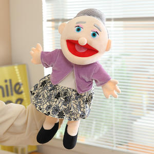 Marionnette de main en peluche douce pour enfants, prix d'usine, pour l'apprentissage précoce, poupée en peluche de famille de dessins animés - Product Image 2