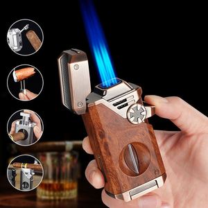 Quad Jet Torch Cigarette <b>Lighter</b> <b>Windproof</b> Metal Body Multifunctional High Power for Cigar Custom Logo Gift Wholesale Bulk - Product Image 1