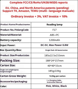 Wireless Portable Rechargeable White LED Full Page Book <b>Light</b> <b>Remote</b> <b>Control</b> Dimmable Multi-color Temperature Indoor Reading Bed - Product Image 6
