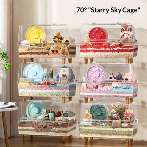 กรงแฮมสเตอร์พลาสติกใสขนาด 60 ซม. เป็นมิตรกับสิ่งแวดล้อม ทนทาน สำหรับแฮมสเตอร์แคระ เจอร์บิล โปร่งใสทั้งหมด มองเห็นได้ชัดเจน พื้นที่กว้างขวาง - Product Image 5