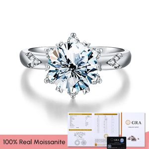Joyería de lujo <span class=keywords><strong>Big</strong></span> Solitaire 2ct 8mm D Color VVS1 Moissanite Gemstone Anillos de compromiso Plata de Ley 925 para mujeres Boda - Product Image 2
