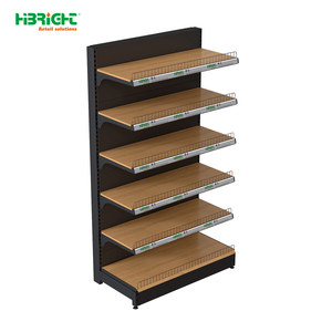 Serie de Estantes Modulares de Pared para Exhibición en Tiendas de Conveniencia, con Acabado en Madera, de Alta Luminosidad - Product Image 1
