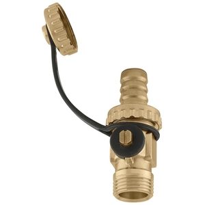 Grifo de desagüe para caldera con soporte para manguera y tapa de 1/2 pulgada - Product Image 1