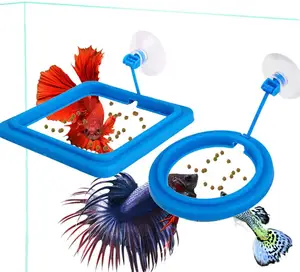 Nieuwe Aquarium Voeden Ring Aquarium Station Drijvende Voedsel Lade Feeder Vierkante Cirkel Accessoire Water Plant