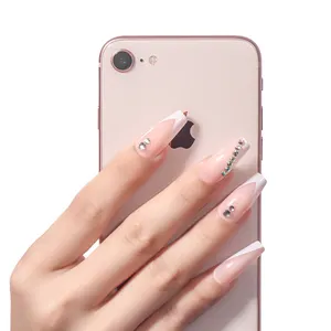 Nail Art all'ingrosso Pre Design sposa unghie finte suggerimenti indietro colla stampa su punte per unghie unghie artificiali