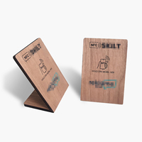 Nichen One FSC Carte de commentaires Google NFC en bois naturel, Plaque NFC en bois, Support d'affichage, Carte d'évaluation NFC en bois