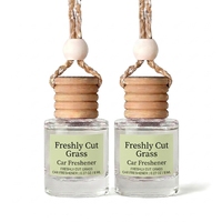 Personnalisation de désodorisant de voiture de luxe, parfum herbe fraîchement coupée, bouteille en verre multifonctionnelle à suspendre, longue durée, naturel, OEM