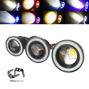 Phổ dẫn Sương Mù Ánh sáng bóng đèn đầu đèn 12V màu vàng trắng COB DRL Đèn lái xe 2.5 "3.0" 3.5 "mắt thiên thần xe đèn sương mù - Product Image 1