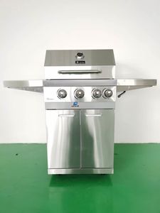 Barbecue à gaz commercial extérieur en acier inoxydable de haute qualité, autonome, robuste, avec rôtissoire et fumoir, 4 roulettes LQ-B31 - Product Image 1
