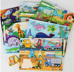 Juguete <span class=keywords><strong>de</strong></span> Rompecabezas <span class=keywords><strong>de</strong></span> Madera Montessori Dos en Uno, Tridimensional, <span class=keywords><strong>de</strong></span> Doble Cara, para Agarrar con la Mano, para la Educación <span class=keywords><strong>de</strong></span> la Primera Infancia - Product Image 4