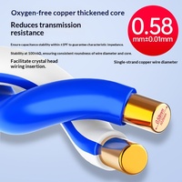 Câble réseau LAN RJ45 Kneysum Cat6 intérieur en cuivre sans oxygène, paire torsadée 8 conducteurs 305M OFC UTP, noir