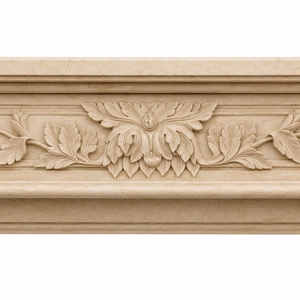 Traditional Marble Fireplace Mantel With Ornate Carving Sunny Golden Beige Stone Indoor Wood Burning Hearth For Dining Room - Product Image 3