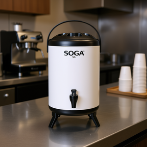 Distributeur de boissons isotherme en acier inoxydable Soga 12L, blanc et noir, qualité commerciale - Product Image 2