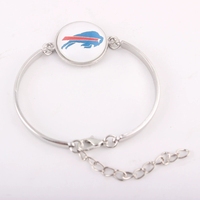 32 Fußballteam-Armbänder mit verstellbaren silberfarbenen Metallringen im American-Football-Stil - Chiefs, Cowboys, Buccaneers, Raiders