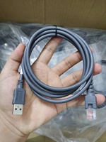 Pemindai kode batang fleksibel, 2m 3m 5m kabel USB ke RJ50 RJ45 CBA-U01-S07ZAR cocok untuk Simbol LS1203 LS4208 LS2208AP dll.