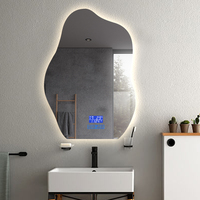 Miroir LED sans cadre décoratif mural pour salle de bain en forme de nuage irrégulier Miroir de courtoisie pour salon