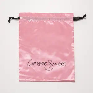 Riciclabile stampa Logo personalizzato lucido satinato sacchetto per la polvere per Lingerie morbido coulisse per capelli confezione regalo di seta custodia per la cura della pelle