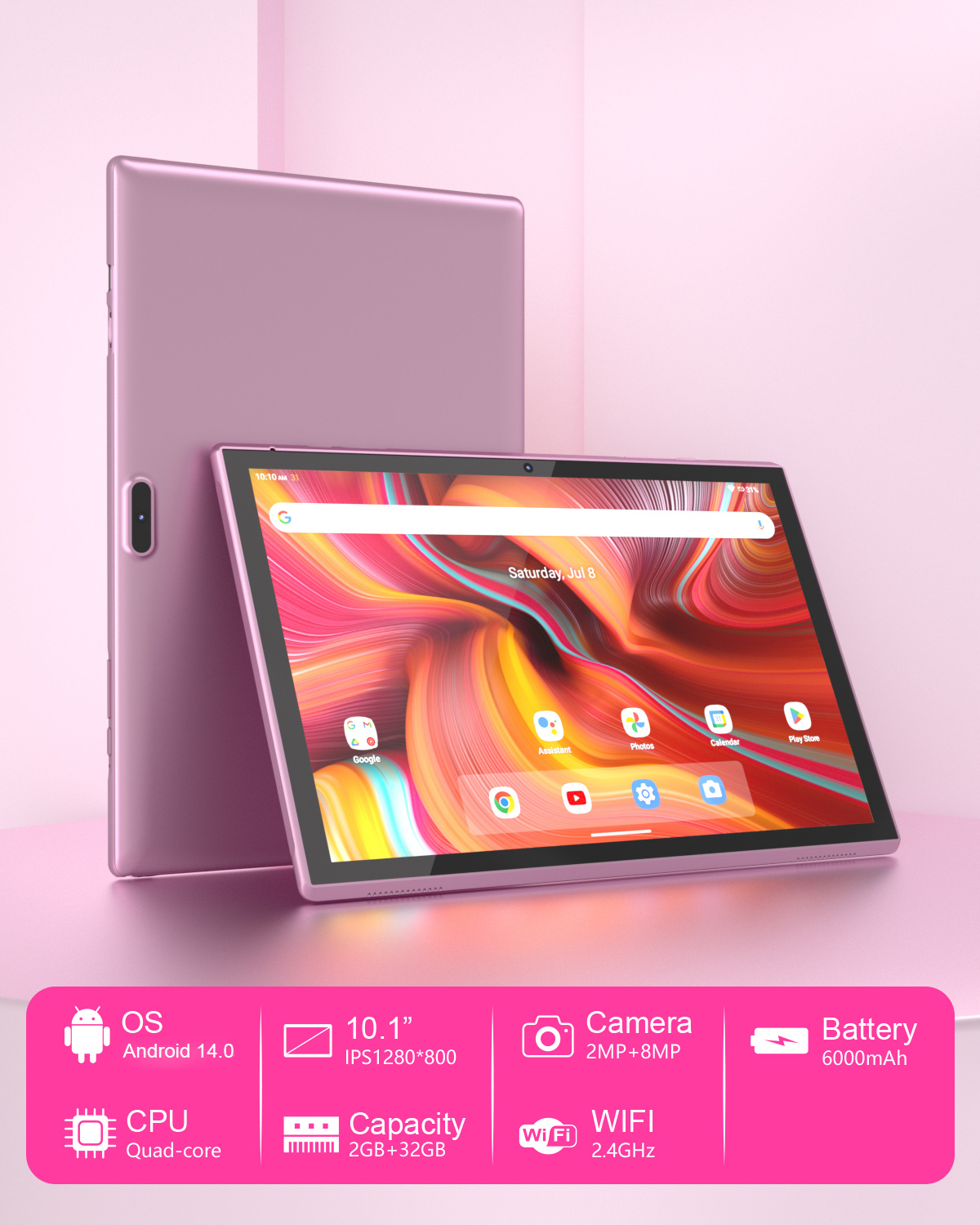 Amazon.com : Tablet 10.1 inch, Android 15 Tablet with Octa