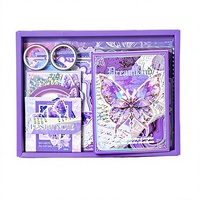 Kit esthétique de 162 pièces pour scrapbooking DIY avec carnet à grille A6, thème papillon rêveur imprimé sur papier