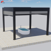 Pergola intelligente en aluminium, pergola à lames mobiles, pergola motorisée imperméable, pergola en aluminium pour extérieur