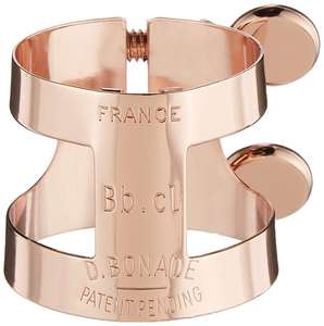 Ligadura francesa Bernard HB Bonade para saxofón alto/clarinete chapado en oro rosa - Product Image 1