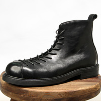 Bottes Martin à tige courte 6-4 pour hommes, bottes de travail Amekaji, couleur patinée à la main, cuir véritable, bottes courtes rétro