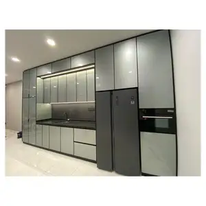 PRIMA Customized Modern Design Smart Kitchen Automatic Electric Door Kitchen Cabinets with Lifting Island