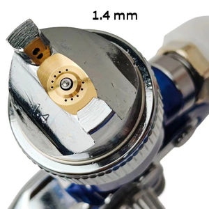 Pistola de Pintura Profesional de Alta Calidad H827 HVLP de 1.4 mm y 600 cc con Alimentación por Gravedad, de Aluminio, Anti-Goteo, OEM - Product Image 3