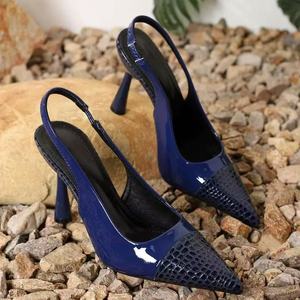 <span class=keywords><strong>Sandali</strong></span> con Tacco Alto da Donna <span class=keywords><strong>Taglia</strong></span> Europea <span class=keywords><strong>42</strong></span>, Punta a Spillo, Esterni, Retro Aperto, in Pelle Verniciata, Tacco a Stiletto in PU, Aumento di Altezza - Product Image 6