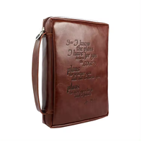 Couverture de livre vintage Organisateur en cuir PU personnalisé Couverture de la Bible avec poignée de transport