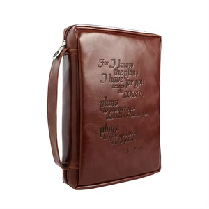 Cubierta de libro vintage CUBIERTA DE LA <span class=keywords><strong>Biblia</strong></span> organizador de cuero PU personalizado con asa de transporte - Product Image 1