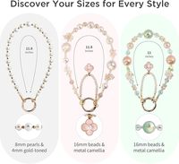 Gelang Ponsel Kristal Tali Pergelangan Tangan Manik-Manik Gantungan Tas Tali Pergelangan Tangan Desain Ganda Rantai Logam Kokoh Cocok untuk Gantungan Kunci