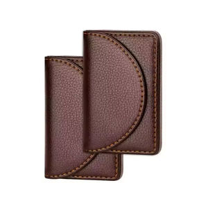 محفظة بطاقة أعمال صغيرة بجيب من الجلد الصناعي ، محفظة مغناطيسية - Product Image 1