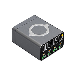 2025 Nueva llegada Pantalla LCD 120W 8 puertos USB <span class=keywords><strong>C</strong></span> PD Estación de carga PD 100W + QC3.0 y 15W Puerto inalámbrico para múltiples dispositivos - Product Image 3