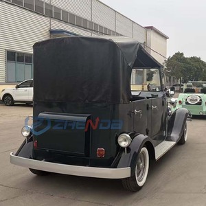 Voiture électrique classique vintage noire avec toit, look unique, longue autonomie de la batterie, idéale pour les visites d'hôtels, les excursions et les loisirs. - Product Image 2