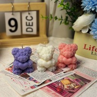 Bougie Teddy de Luxe à la Fleur de Marguerite, Souvenir Personnalisé, Mignon, Grand, Mini, Bougie Teddy Parfumée pour les Invités, Souvenir, Cadeau d'Anniversaire