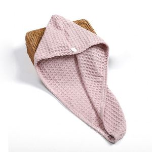 Serviette de séchage en microfibre pour cheveux longs, turban en tissu éponge à absorption rapide, pour séchage après la douche, style gaufré - Product Image 4