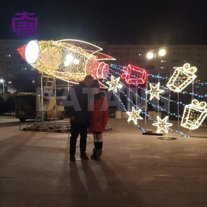 Décoration lumineuse LED inspirée d'un avion pour l'aménagement paysager des parcs et des rues, idéale pour les célébrations de Noël - Product Image 2