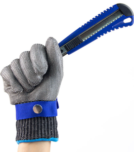 Usine de gants en <span class=keywords><strong>maille</strong></span> métallique Ouverture d'huître personnalisée Coupe de viande Travail de boucher Gants de sécurité en fil d'acier inoxydable - Product Image 3
