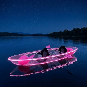 Kayaks transparents en polycarbonate, canoës transparents avec éclairage LED - Product Image 1
