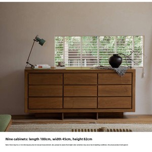 Armoire à neuf tiroirs en teck indonésien |   Armoire de rangement de style vintage Wabi-Sabi pour salon et chambre à coucher, entièrement en bois massif, meubles pour la maison - Product Image 6